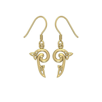 Celtic Triskele Solid Gold Earrings GTE2141 - Jewelry